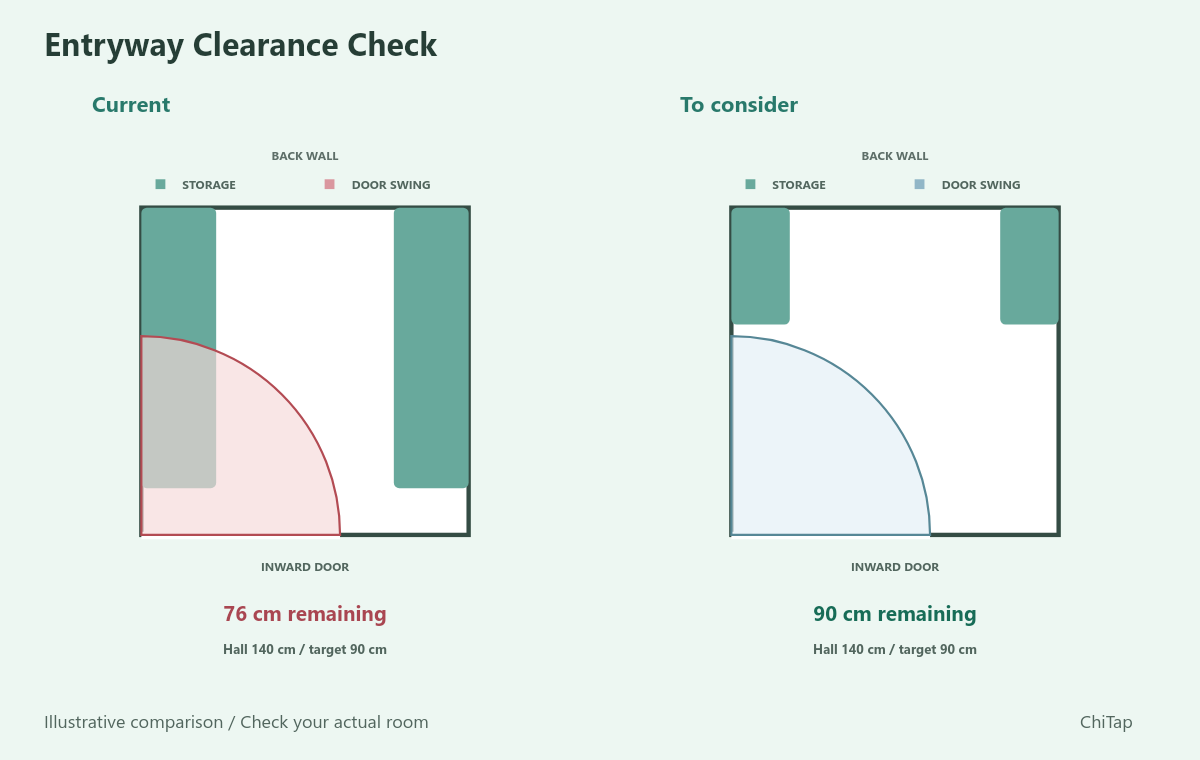 Entryway Clearance Check layout comparison